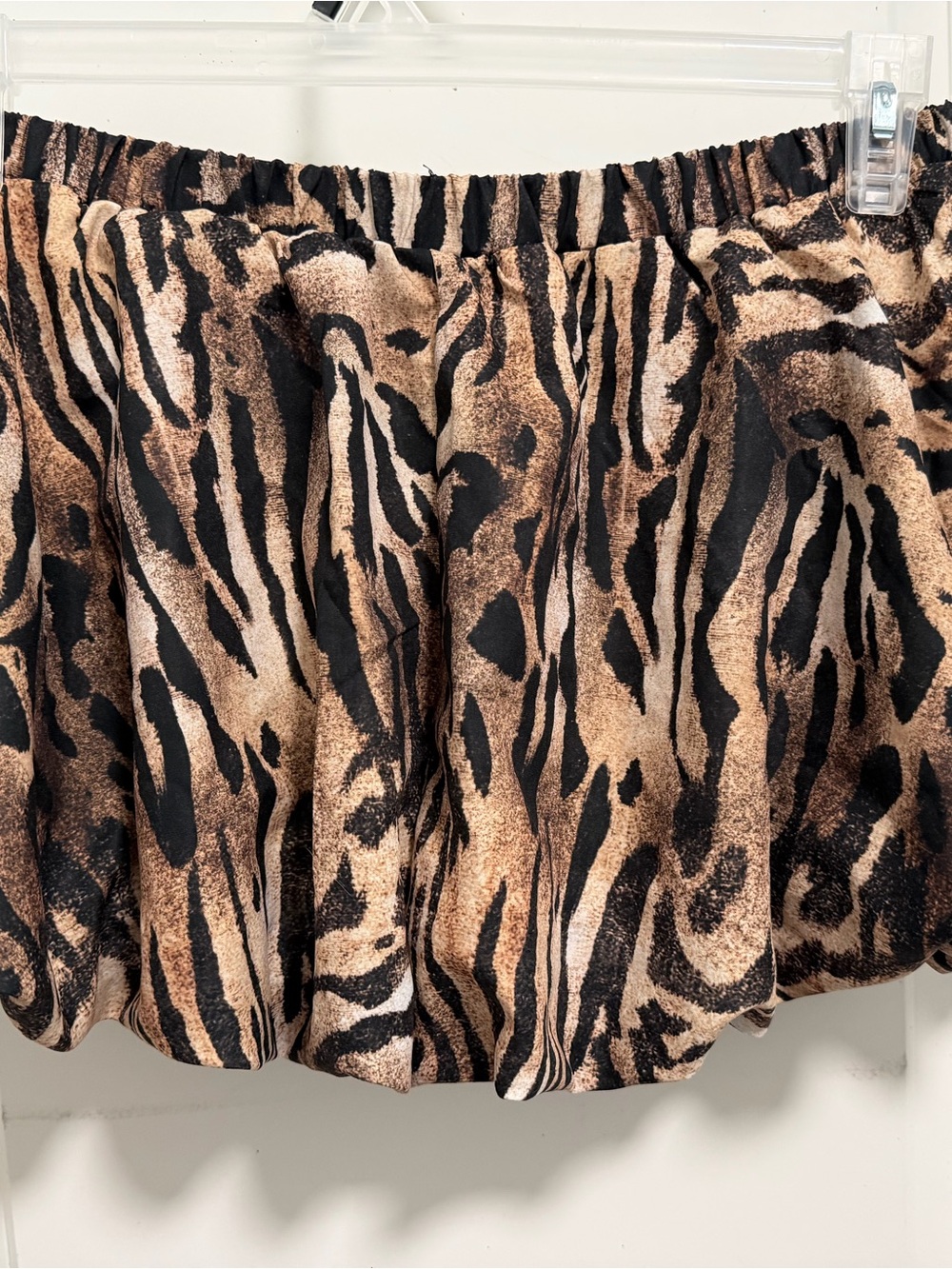 SHEIN Brown & Black Animal Print Bubble Mini Skort